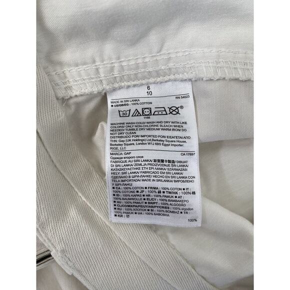 Gap Womens Snow Cap White Cotton Cuffed Navy Striped Shorts Size 6 - Picture 6 of 8